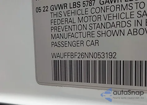 2022 Audi S6 Prestige Tfsi Quattro Tiptronic z USA, uszkodzony, nr VIN WAUFFBF26NN053192